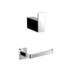 INKORPORAR - Kit Accesorios Baño X 2 Grazia Cromo Percha+Portarrollo
