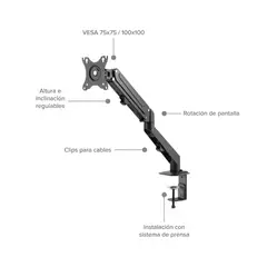 ERGONOMUS - Brazo Monitor Flexigas Eco Hasta 27 Pulgadas