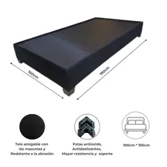 E MADERA - Base Cama Sencilla Sommier en Microfibra