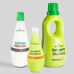 ECOHOME - Detergente 2Lt+Lavaplatos 500Ml+Multiusos 1.2Lt