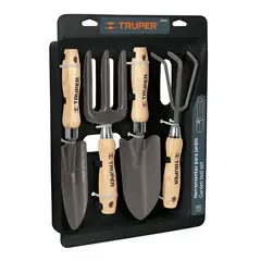 TRUPER - Juego 4 Herramientas Jardín Con Mango Madera
