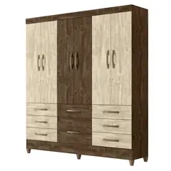 MOVAL - Closet Belgica 6 Puertas 8 Cajones 177x47x204cm