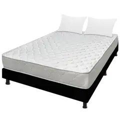 DORMILANDIA - Colchón Doble 140x190 Espumado Macizo + Base Cama Entera + 2 Almohadas