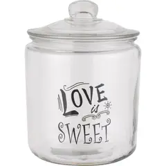 JUST HOME COLLECTION - Frasco Vidrio 0,9 Litros Transparente con Tapa Palabra