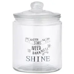 JUST HOME COLLECTION - Frasco Vidrio 0,9 Litros Transparente con Tapa Palabra