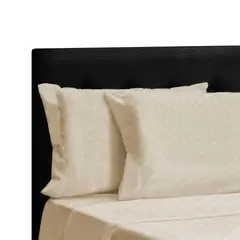 DORMILANDIA - Juego de Sábanas Embozada King 200x200 Beige