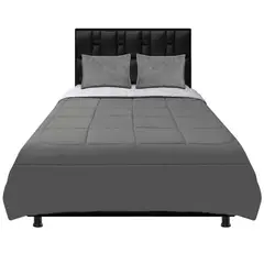DORMILANDIA - Cubrelecho Doble Faz Queen 160 Gris-Blanco