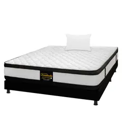 DORMILANDIA - Colchón Sencillo 100x190 Malta + Base Cama Entera + Almohada