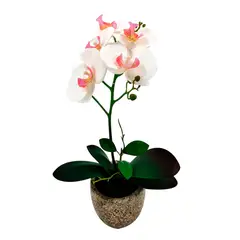 MARRES - Piedra Orquídea Artificial Blanca De 40 Cm