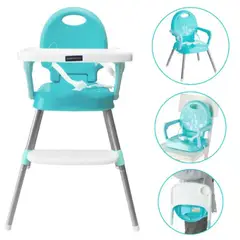 HAPPY BABY - Silla Comedor Bebe 3 en 1 Cp7000 Azul