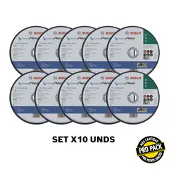 BOSCH - Set X10 Unidades Disco Abrasivo Corte Metal 7 Pulgadas x1.6mm