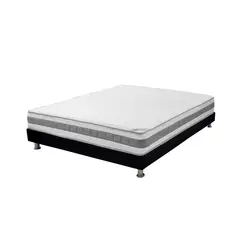 SPRING - Combo Colchón Doble Sunrise Suave 140x190cm + Base cama Mad