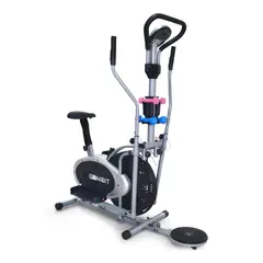 HOMESALE - Elíptica Multifuncional 5 En 1 Bicicleta, Twister Y Mancuernas Con Monitor Capacidad 90 Kg