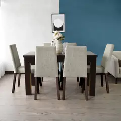 HOGAR VENECIA - Juego de Comedor Toronto 6 Puestos + Sillas Viena Tela Taupe