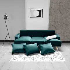 HOGAR VENECIA - Sofá Lisboa 85X192X81 en Tela Denver Petróleo