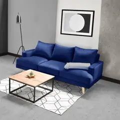 HOGAR VENECIA - Sofá Lisboa 85X192X81 en Tela Denver Azul