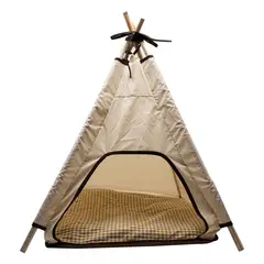 PETIZOOS - Carpa Teepee Para Mascotas 60x48x48cm Beige