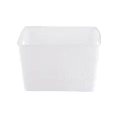 JUST HOME COLLECTION - Canasta Ratán Plástica 19 litros 35x30x22 cm Blanca