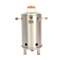VOLCANO - Barril Asador Acero Inoxidable Mercury 57x43 cm Manijas Teca