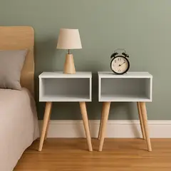 DKO DESIGN SAS - Set x2 Mesas de Noche Turku Blanco