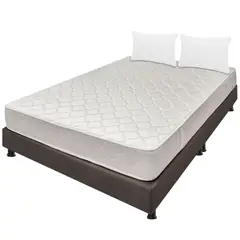 DORMILANDIA - Combo Colchón Queen Espuma Multisleep Café + Base Cama Dividida + Almohada