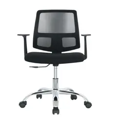 GENERICO - Silla Oficina Galapa Base Cromo 100x44x62 Negro
