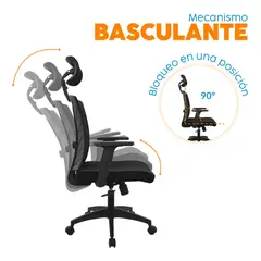 BONNO - Silla de escritorio Ejecutiva Negro Clásico Niza