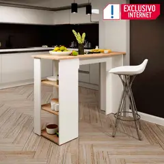 JUST HOME COLLECTION - Barra Auxiliar Dan 90x120x50cm Rovere Blanco