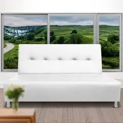 MAGIC CLASS - Sofá Cama Apolo Cuero Sintético Blanco