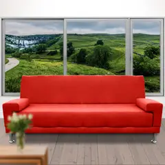 MAGIC CLASS - Sofá Cama Tetris Cuero Sintético Rojo