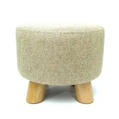 BANZAY - Puff Auxiliar Butaco Redondo 30x30x30 Beige