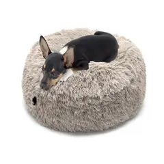 BANZAY - Cama Puff Para Mascotas 50x50x15cm Pequeña Beige