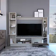 JUST HOME COLLECTION - Centro de Entretenimiento Marsella TV 60 pulgadas 202x176,8x35 cm Niebla+Plomo