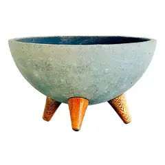 JUST HOME COLLECTION - Matera Cemento Bowl Con Patas 21.5x12.5x21.5cm Gris