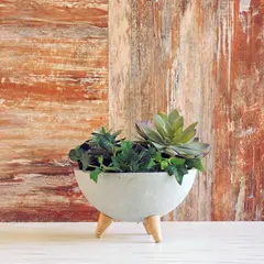 JUST HOME COLLECTION - Matera Cemento Bowl Con Patas 21.5x12.5x21.5cm Gris