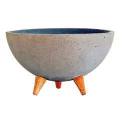 JUST HOME COLLECTION - Matera Cemento Bowl Con Patas 21.5x12.5x21.5cm Gris