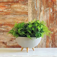 JUST HOME COLLECTION - Matera Cemento Bowl Con Patas 26x15x26 Gris