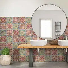 CORONA - Piso Pared Mándala Lirio Multicolor 19.8x19.8 cm