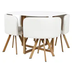 undefined - Juego de Comedor Pizza Blanco Natural