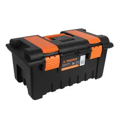 TRUPER - Caja Plástica 22Pulg con Compartimentos Naranja
