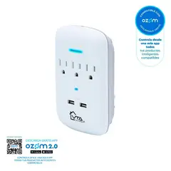 VTA PLUS - Multitoma Inteligente Con Supresor De Picos 3 Salidas P/T Y 2 Salidas USB Vta Casa Inteligente