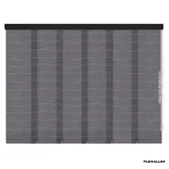 FLEXALUM - Panel Oriental Solar Damasco Negro A La Medida Ancho Entre 370.5-390 Cm Alto Entre 120.5-140 Cm