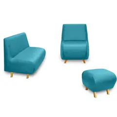 MAGIC CLASS - Sala Moderna Jade Cuero Sintético Azul