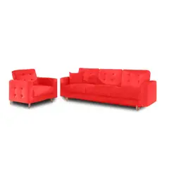 MAGIC CLASS - Sala Moderna Newcastle Cuero Sintético Rojo