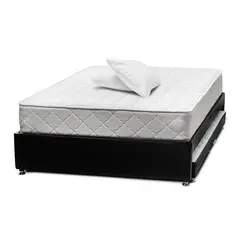 DREAMON - Cama Nido Tarima Con Colchón Doble 140 X 190 Negra + Almohada