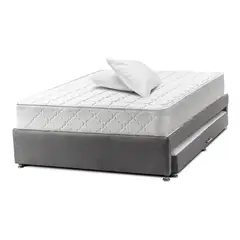 DREAMON - Cama Nido Tarima Con Colchón Doble 140 X 190 Gris + Almohadas