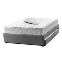 DREAMON - Cama Nido Tarima Con Colchón Semidoble 120 X 190 Gris + Almohada
