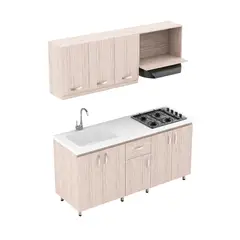 FIRPLAK - Kit Cocina 180X60 Bco-Mbl Sup/Inf Ambar Mali