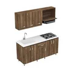 FIRPLAK - Kit Cocina 180X60 Bco-Mbl Sup/Inf Ambar Mali