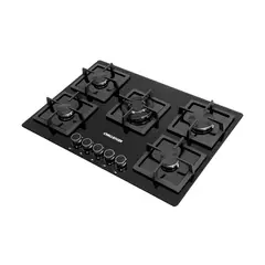 CHALLENGER - Estufa Empotrable 76 X 52 cm Gas Dual Natural o Gas Licuado 5 Puestos Cristal